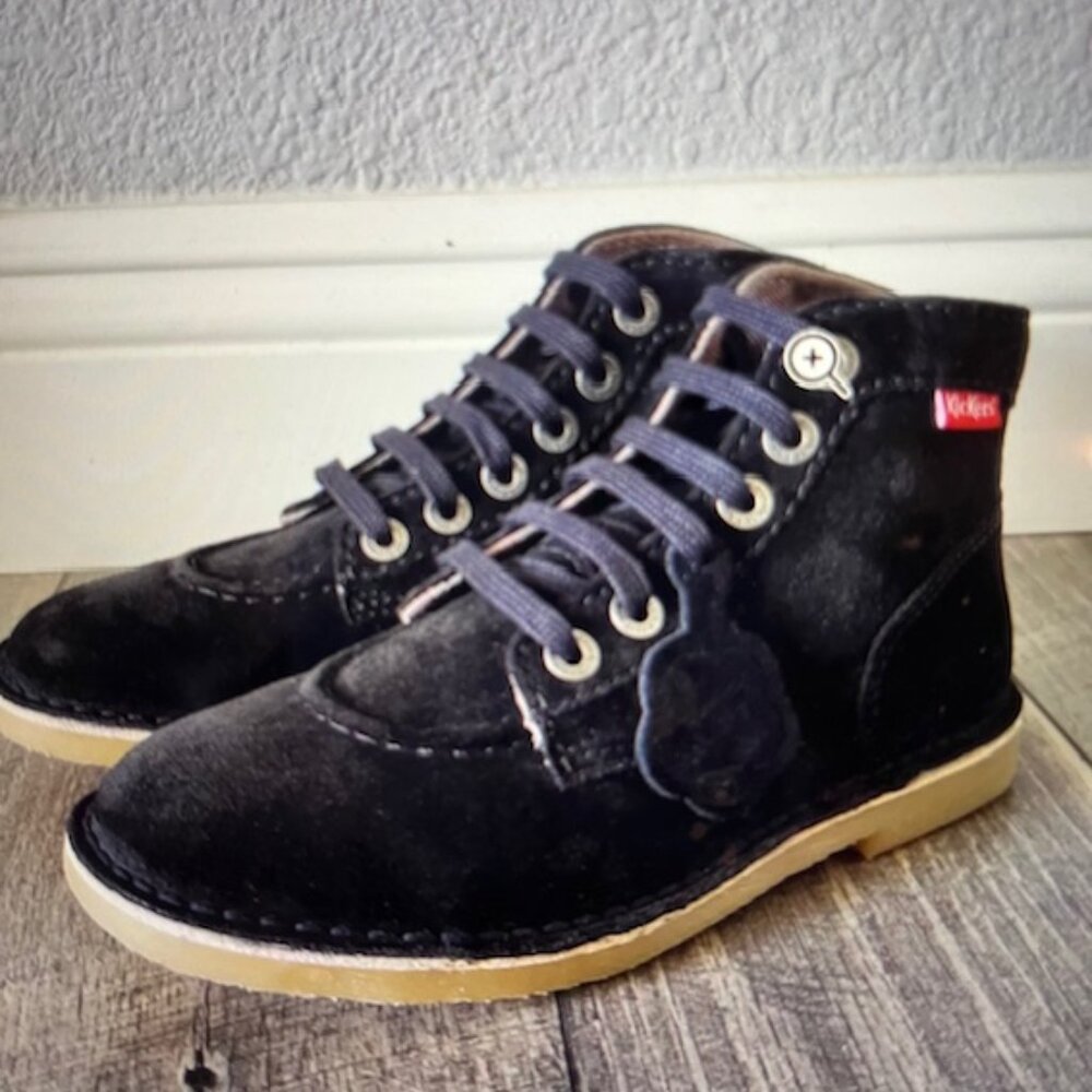 Black Suede Kicker Boots 37